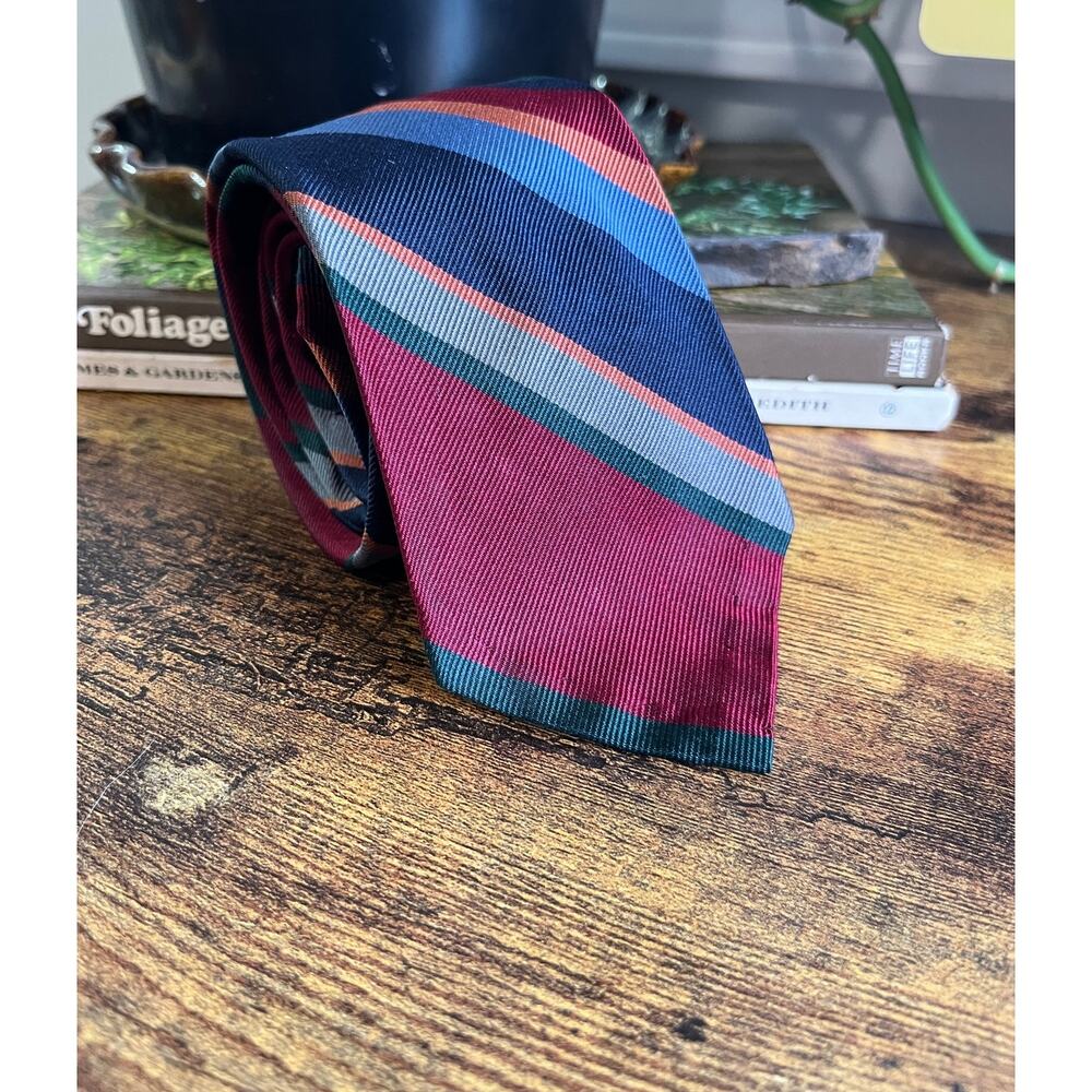 1990s Polo Ralph Lauren Rainbow Stripes Old Money Rugby Prep Academic Silk Tie